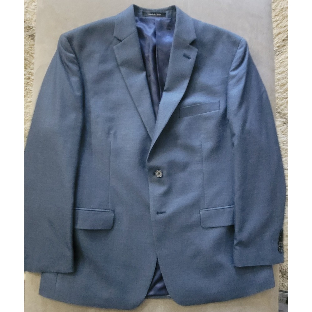 Lauren‎ Ralph Lauren Men's Blue Silk Wool 2 Button SportsCoat Size 42 Short